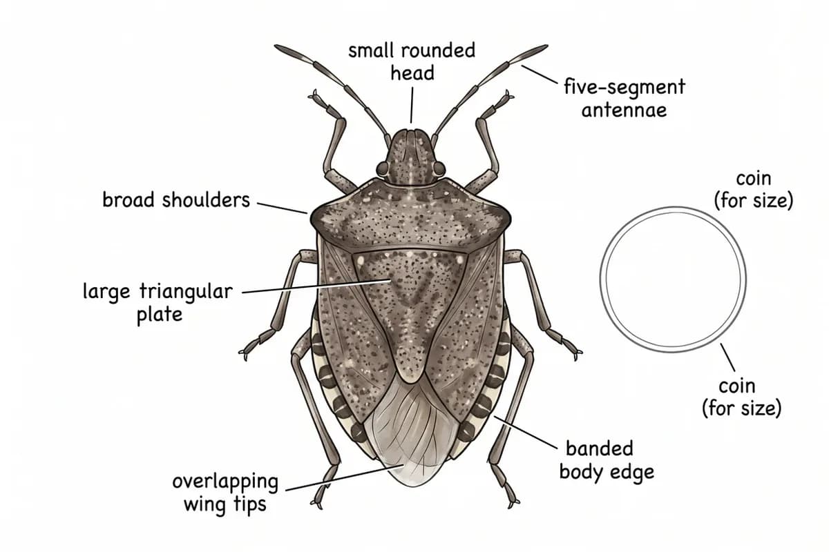 Labeled diagram of stink bug features